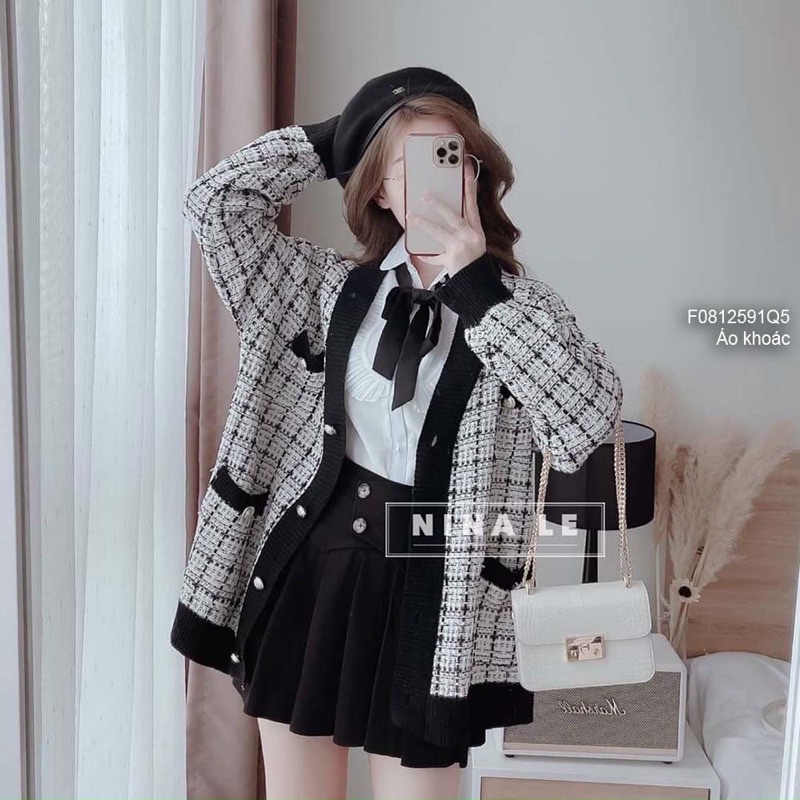 Áo khoác len gạo tay dài hàng QC!