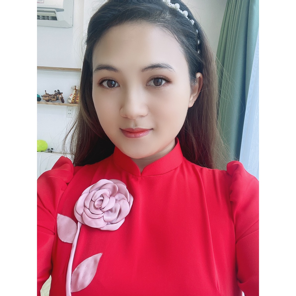 [XẢ TỒN] 𝙏𝙃ƯƠ𝙉𝙂 𝙃𝙄Ệ𝙐 ÁO DÀI 𝐓𝐑Ắ𝐍𝐆 LỤA MĨ họa tiết bông hồng kết hợp quần màu hồng nhẹ nhàng tinh tế