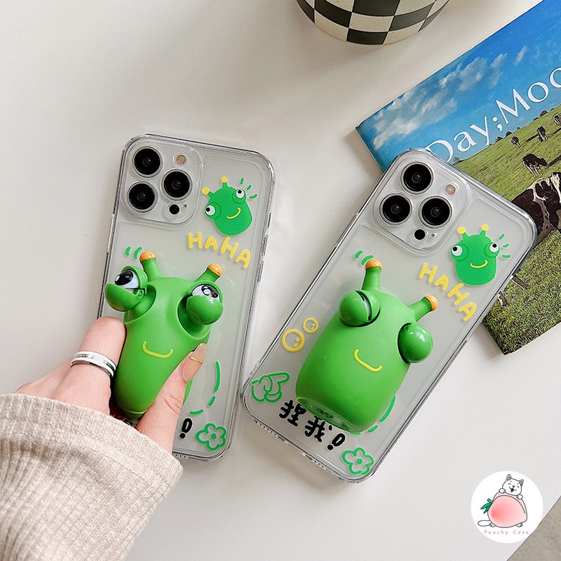 Ốp Điện Thoại TPU Mềm Hình Mắt Ếch / Quái Vật 3D Có Giá Đỡ Giảm Áp Lực Cho iPhone 14 13 12 Pro Max 11 Xr Xs Xsmax X 7 8 Plus