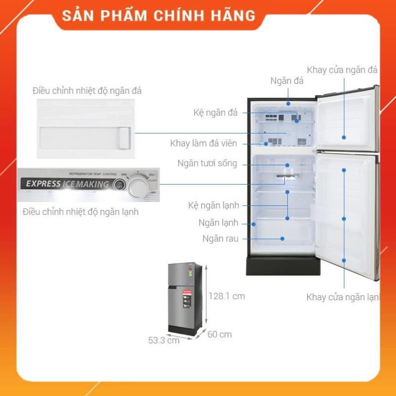 [BMART] SJ-X176E-SL | SJ-X176E-DSS | Tủ lạnh Sharp Inverter 165 lít - HÀNG CHÍNH HÃNG BM