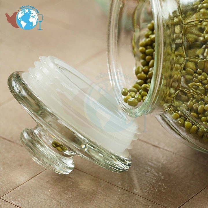Hũ thủy tinh trái bí đựng gia vị, thực phẩm dung tích 750ml