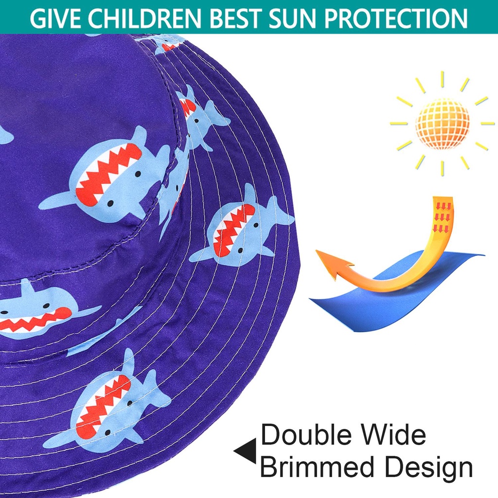 Mũ Chống Nắng UPF 50 + Bảo Vệ Dành Cho Trẻ Em Đi Biển Mùa Hè