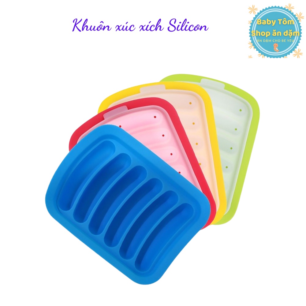 Khuôn xúc xích silicon có nắp đậy cho bé ăn dặm NPP Baby Tôm