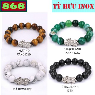 Vòng chuỗi tay phong thủy charm tỳ hưu inox