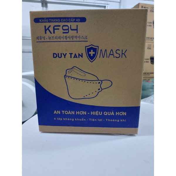Thùng 30 Gói 300 Chiếc Khẩu Trang 4D KF94 Duy Tân Mask Tiêu Chuẩn Hàn Quốc