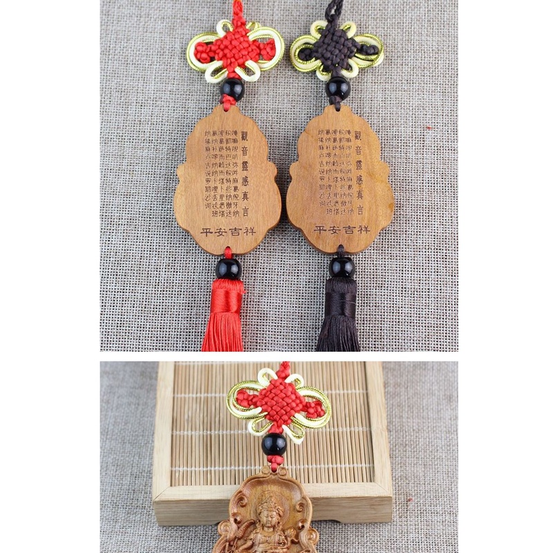 Dây Treo Trang Trí Xe Hơi Hình Tượng Phật Bằng Gỗ Đào