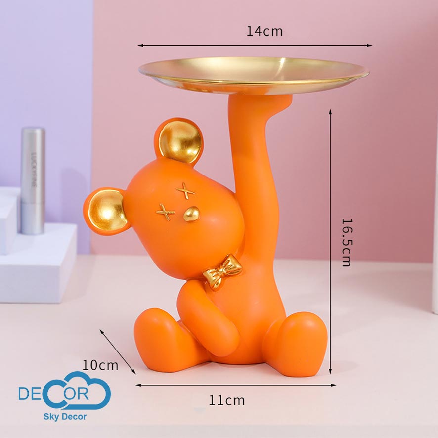 Gấu bê khay Sky Decor Bearbrick - Mô hình, decor phòng khách, quà tặng