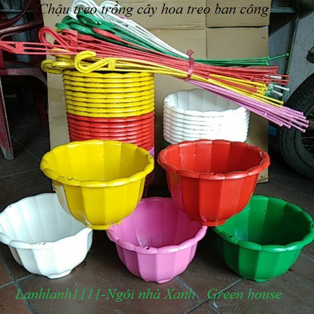 Chậu treo ban công, giỏ treo lan, trồng cây, hoa ban công hình quả bí ngô kích thước 20*17cm bền đẹp hàng công ty loại 1