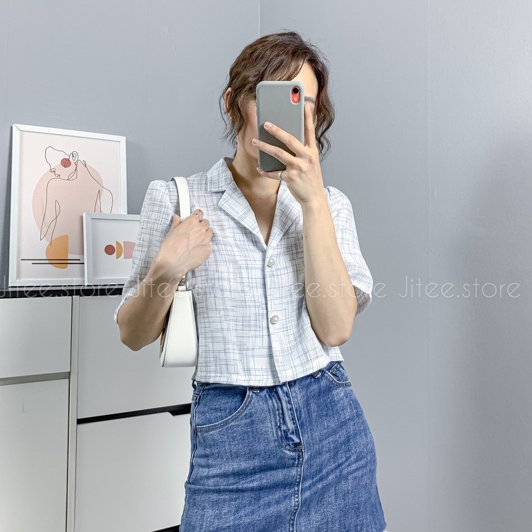 ÁO BLAZER NỮ,DÁNG CROPTOP,CỔ VEST,TAY CỘC TRƠN MÀU DÀNH CHO MÙA HÈ