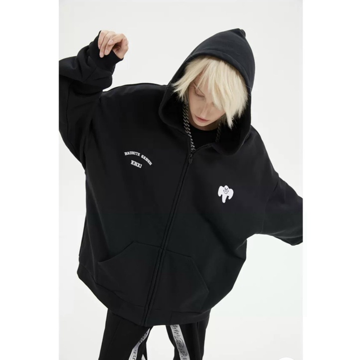 Áo Khoác Nỉ Nam Có Nón Dây Kéo Răng To Logo Thêu Form Rộng Mặc Thoải Mái [NEW UNISEX]