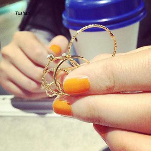 Bộ 5 nhẫn đeo tay thiết kế sáng tạo cho nữ
