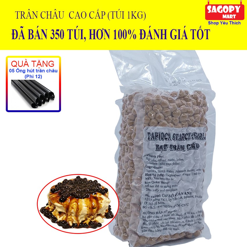 Trân châu Hoàn Anh (1kg) trắng ngọc trai, hoàng kim caramel làm trân châu đường đen ngon hơn Gia Uy Trường Lạc 3q giá rẻ