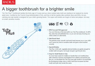 Bàn chải radius dành cho bé 6m+, 18m+,3y+