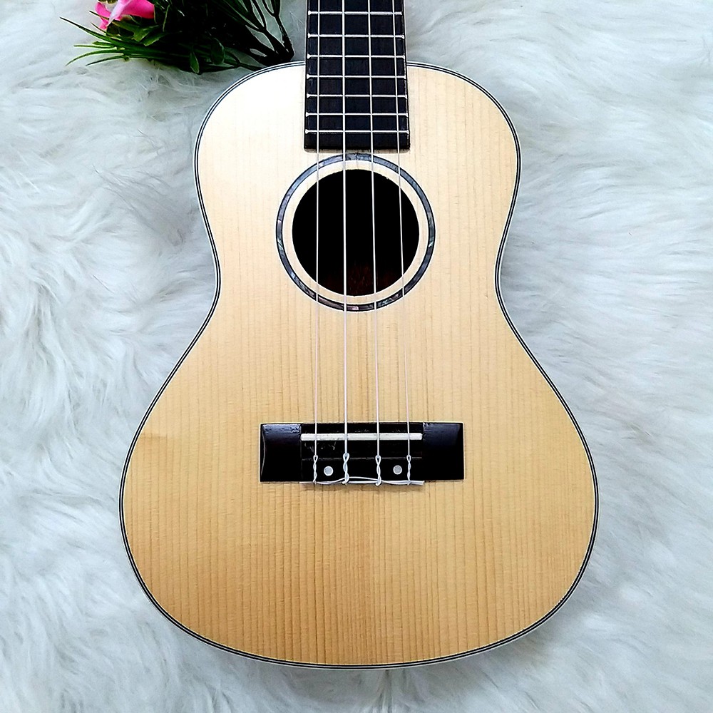 Đàn Ukulele Concert (23') gỗ nguyên tấm - Tặng kèm phụ kện Giáo trình, Bao, Pick, Pick Bag