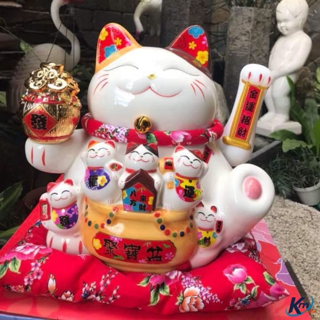 3 cỡ mèo thần tài cầm hũ vàng THIÊN KIM VẠN LƯỢNG | BigBuy360 - bigbuy360.vn