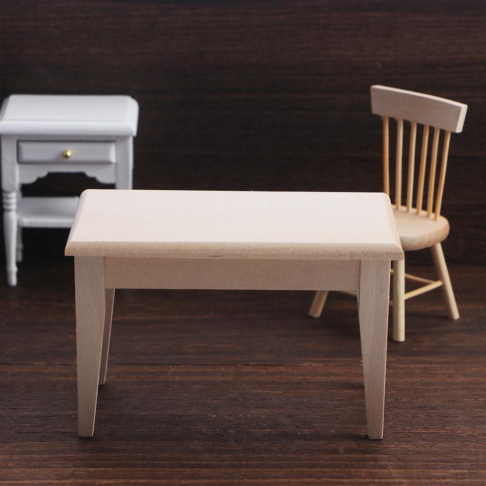 Đồ trang trí Bàn Ăn Mini Bằng Gỗ Dùng Trang Trí Phòng Ăn Tỷ Lệ 1: 12