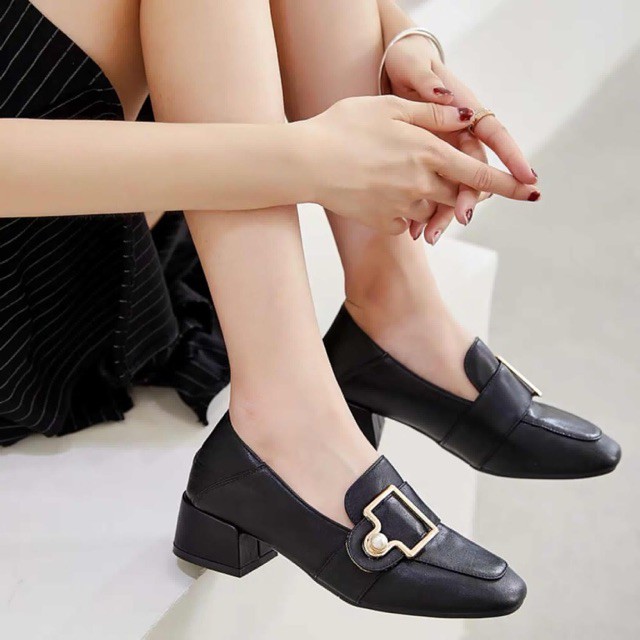 ulzzang [sẵn] Giầy búp bê đế vuông oxford Hàn Quốc G010 | BigBuy360 - bigbuy360.vn