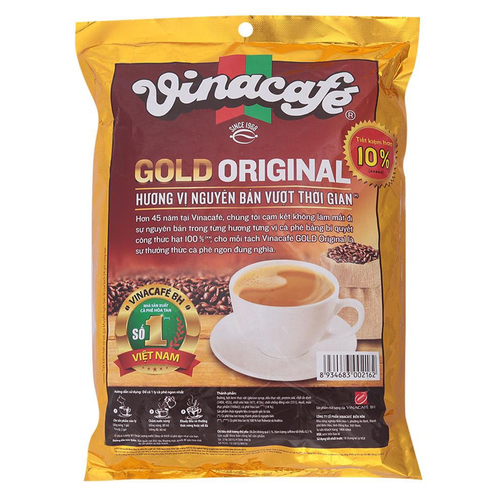 Hàng mới - Cafe Hòa Tan 3 In 1 Gold Orinal Vinacafé - 40 Gói X 20 G