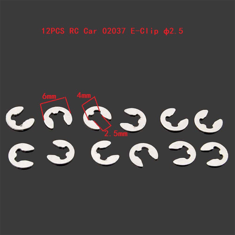 Set 12 Bộ Kẹp 02037 E-Clip 2.5 Chuyên Dụng Cho Xe Điều Khiển HSP 1: 10