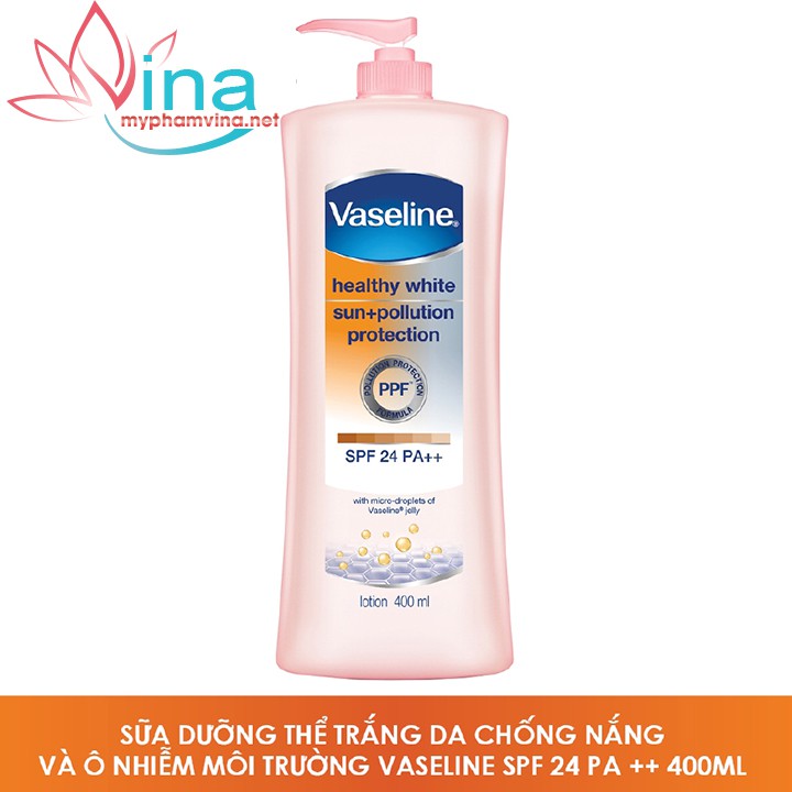 Sữa dưỡng thể Vaseline trắng da chống nắng Ppf và Spf24 Pa++ (400ml)