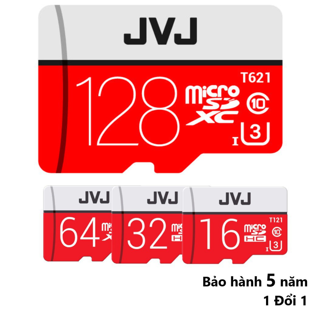 Thẻ nhớ 16/32/64/128GB JVJ Pro U3 Class 10 [CHÍNH HÃNG] Chuyên dùng CAMERA tốc độ cao, điện thoại, cam hành trình