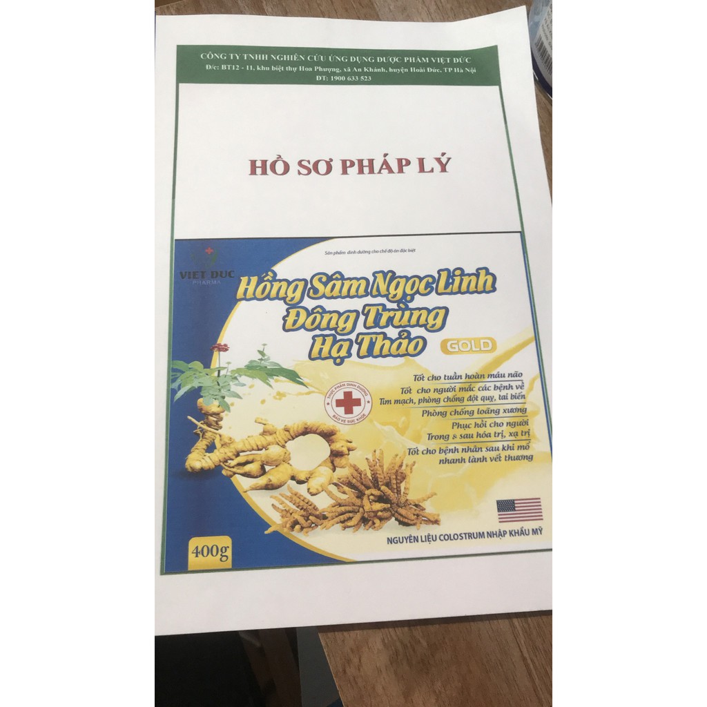 Sữa bột hồng sâm ngọc linh đông trùng hạ thảo gold