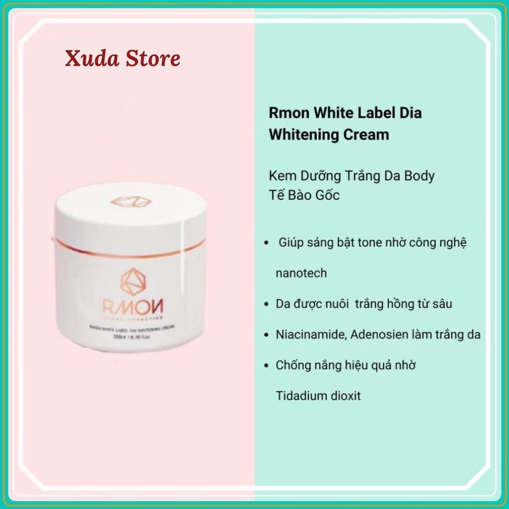 Kem Body Xudastore Kem Body Trắng Da Rmon bật tone làm da sáng đều màu trắng hồng tự nhiên | BigBuy360 - bigbuy360.vn
