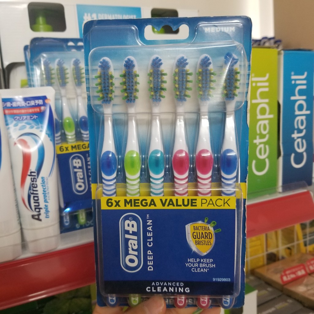 Set 6 &amp; 8 Bàn Chải Oral-B Compelte Deep Clean Medium/ Soft / bàn chải than tre hoạt tính Mỹ