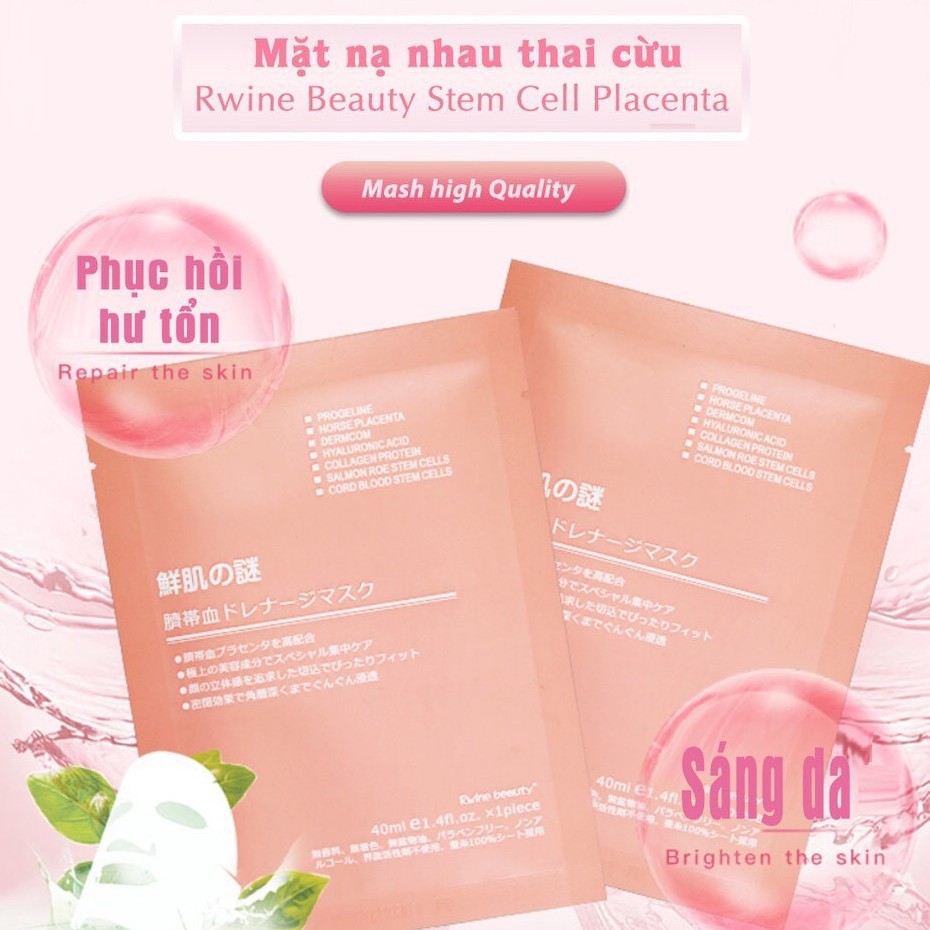 Mặt Nạ Nhau Thai Cừu [HÀNG CHUẨN AUTH] Mặt Nạ Rwine Beauty Stem Cell Placenta Mask Nhật Bản (Date mới) CS23 | BigBuy360 - bigbuy360.vn