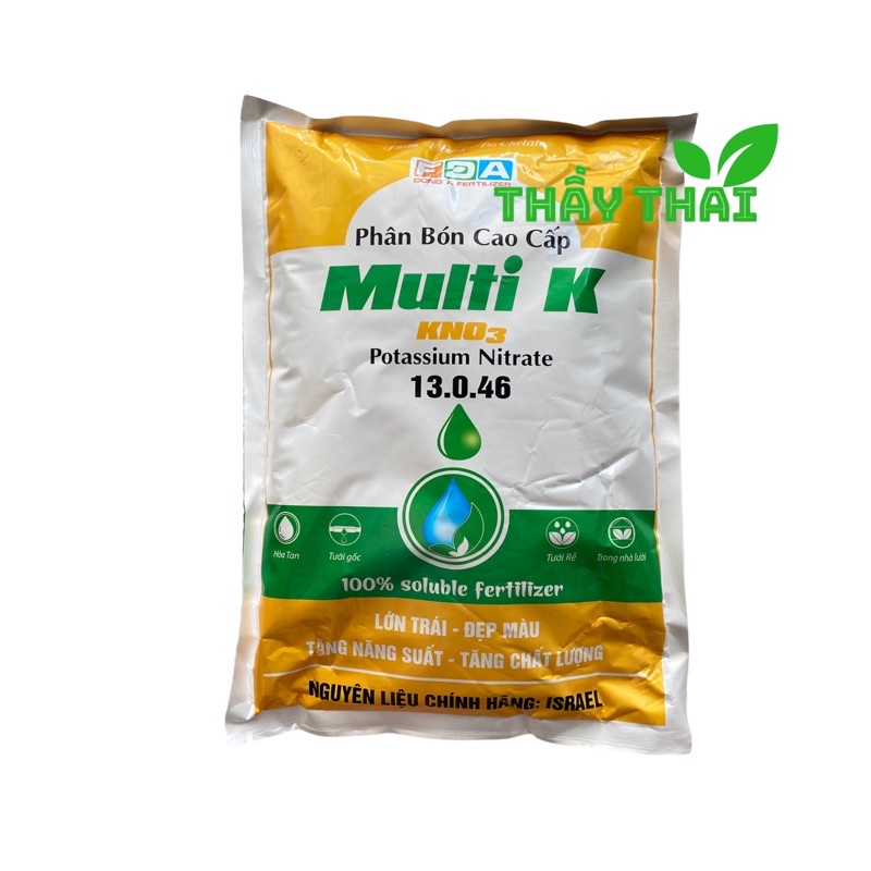 Kali trắng KNO3 THL [CHÍNH HÃNG] Phân Bón Hòa Tan Cao Cấp THL K Gold  (13 - 46 ) Gói 2kg Multi K Gold-Kích thích ra hoa