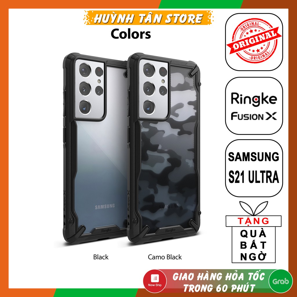 Ốp lưng Samsung S21 Ultra chống sốc Ringke Fusion X chính hãng Korea