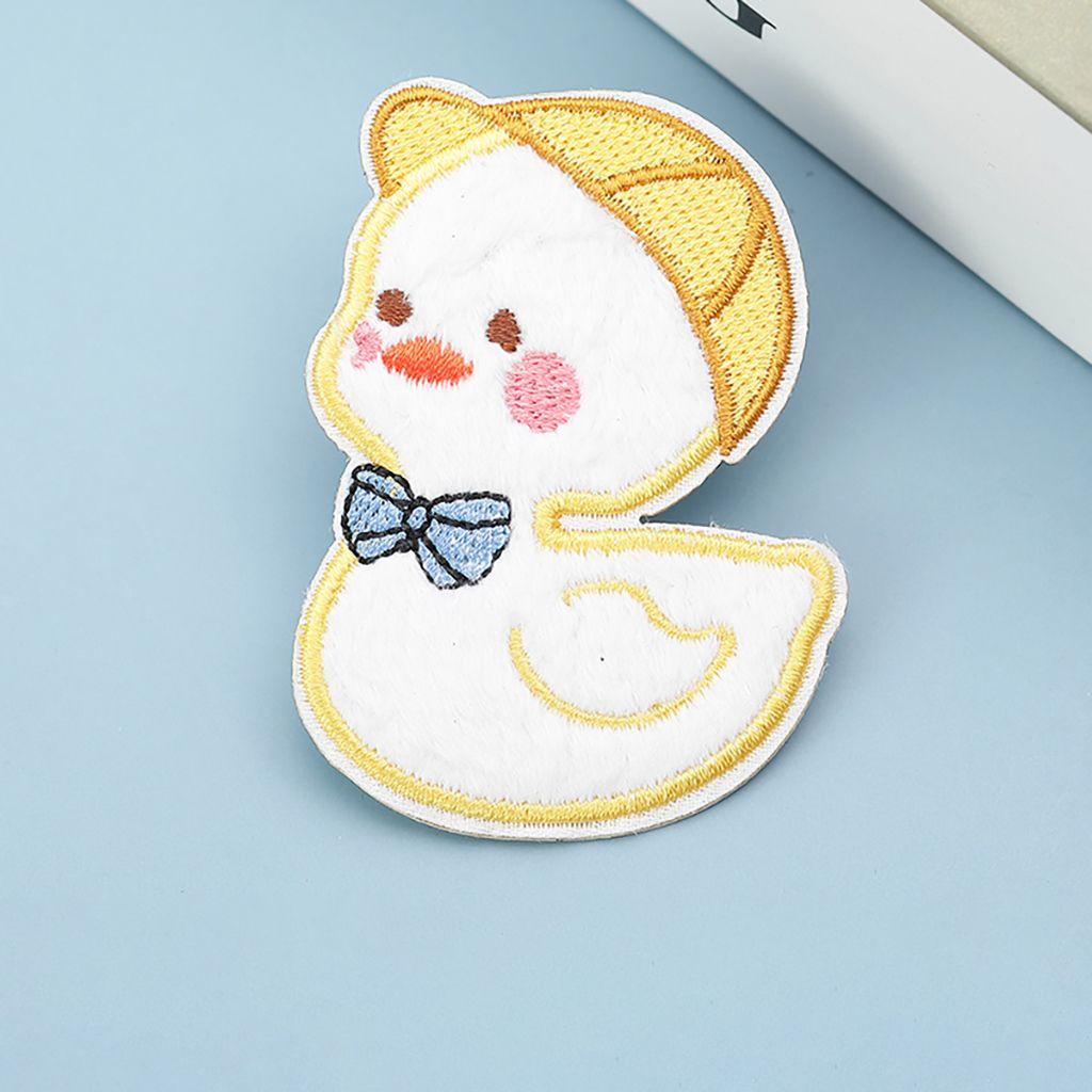 Mxgoods Miếng Vá Vải Thêu Hình Chú Vịt Vàng Nhỏ Dễ Sử Dụng Trang Trí Mũ