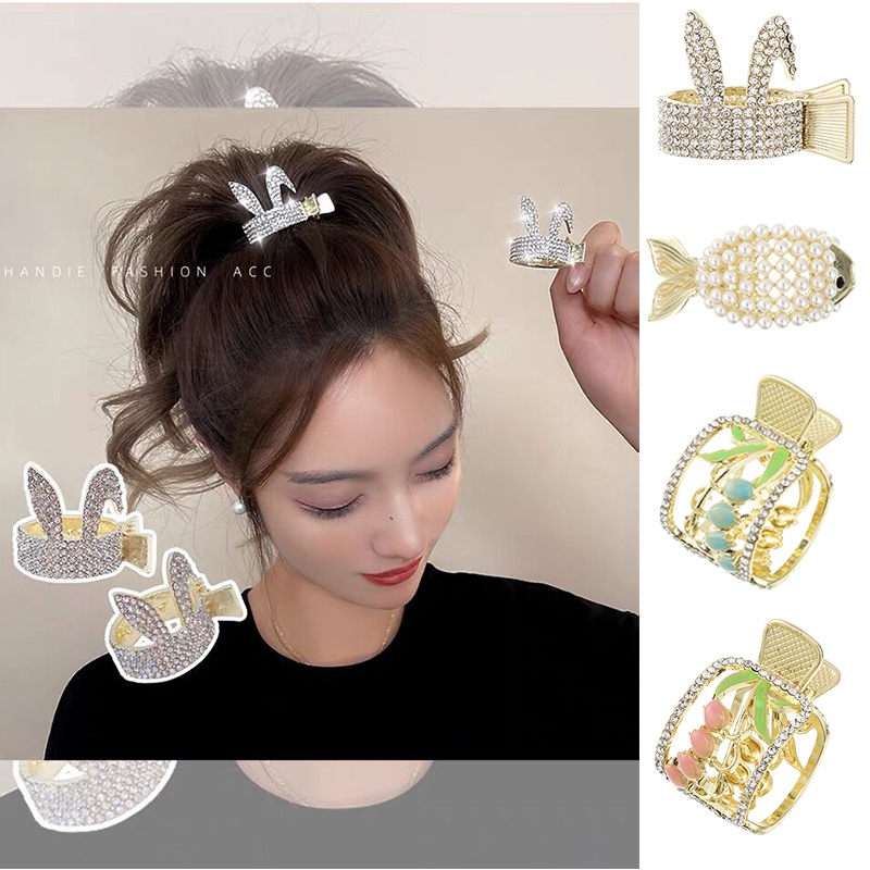 Haimeikang Kẹp TóC HìNh Hoa ĐíNh Kim Cương NgọC Trai Giả ThờI Trang Cho Nữ