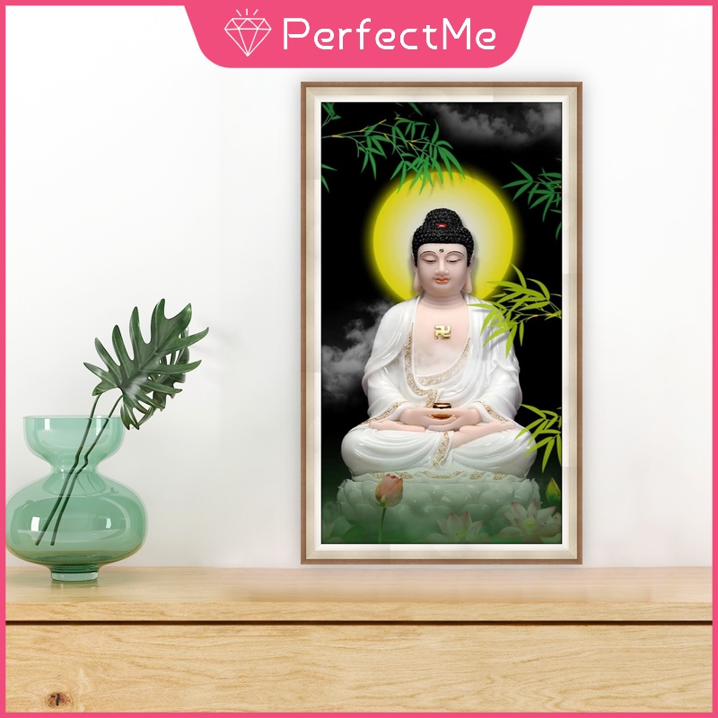 Bộ tranh đính đá 5d 30x50cm tự làm họa tiết phật giáo dùng trang trí nhà cửa