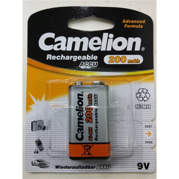 Pin sạc 9V vuông (9V vàng) Camelion 200mAh vỉ 1 viên