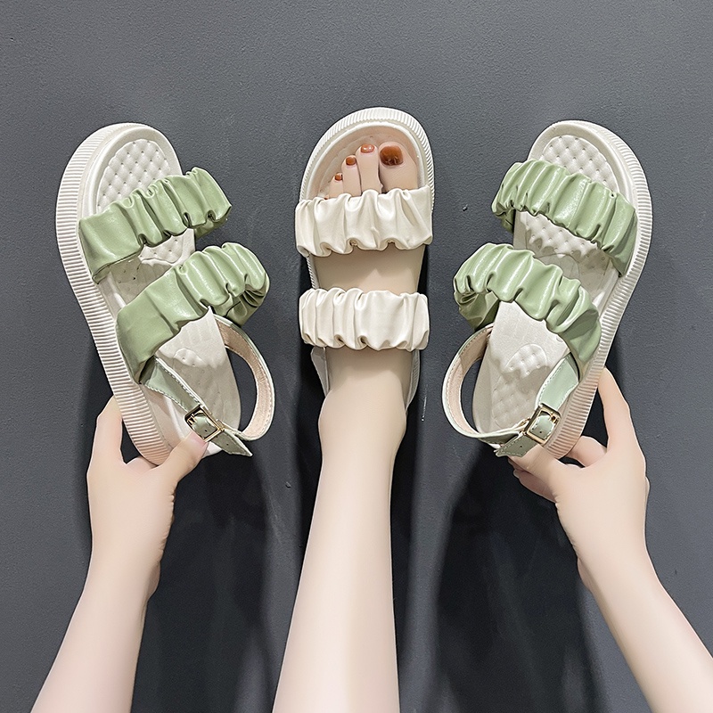 IELGY Giày sandal đế xuồng kiểu Pháp thời trang thoải mái cho nữ