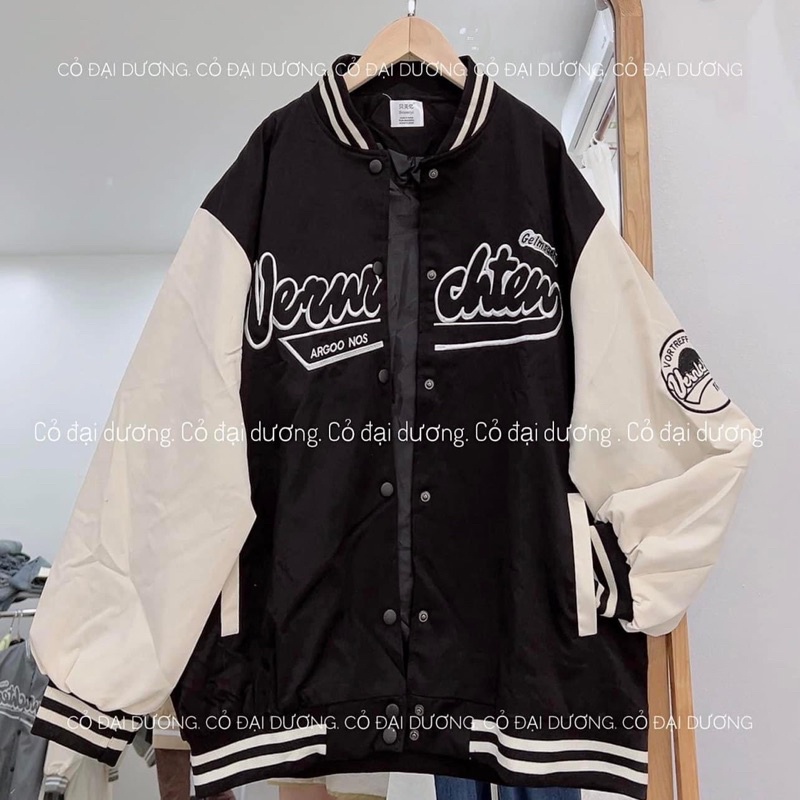Áo khoác bomber bóng chày dù 2 lớp in chữ unisex ulzzang nam nữ