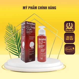 Nước súc miệng betadine ready to use sore throat gargle 120ml