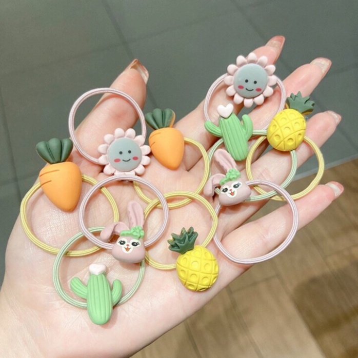 Set 4/8/10 dây chun cột tóc, Dây chun buộc tóc Siêu Cute Bé gái