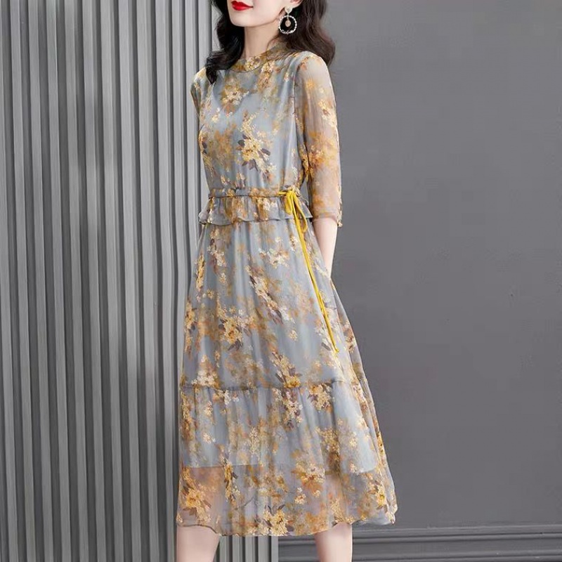 Đầm Chiffon Dáng Ôm In Họa Tiết Hoa Thời Trang Mùa Hè Hàng Mới Dành Cho Nữ 2021