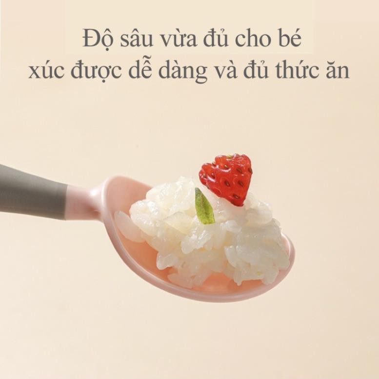 Thìa dĩa nĩa tập xúc bẻ cong cho bé ăn dặm mẫu 3 xiên