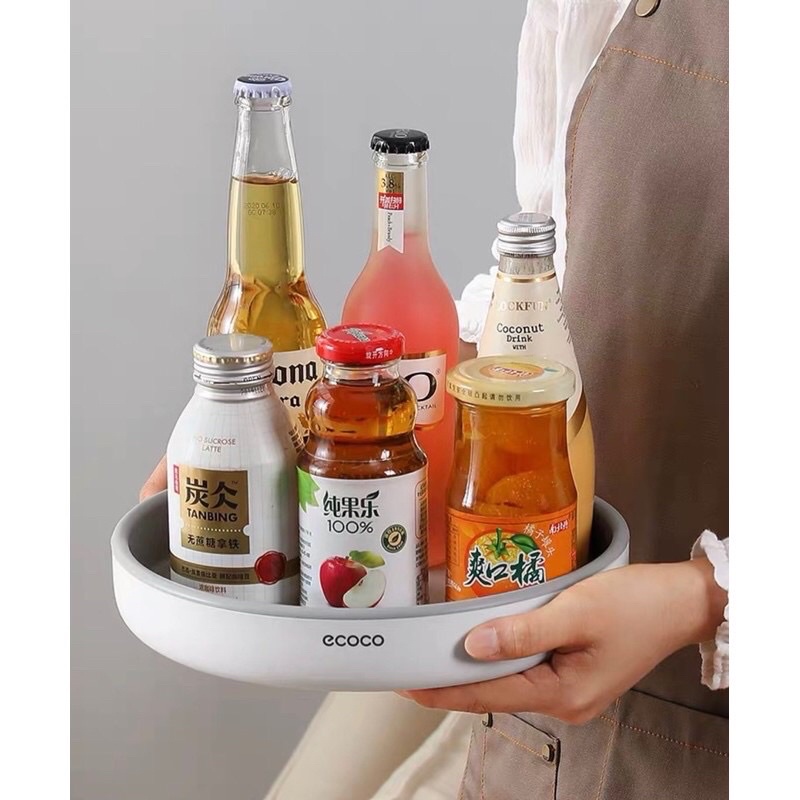 Khay để gia vị xoay 360 độ, khay đĩa để đồ đa năng xoay 360 độ hàng Ecoco cao cấp