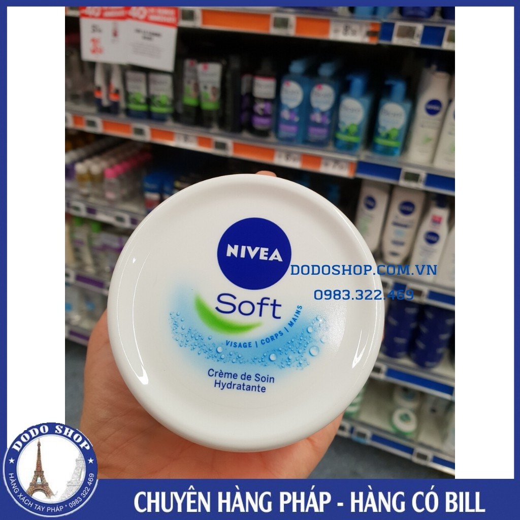 Kem dưỡng ẩm Nivea Soft 200ml cấp ẩm, mềm da, da mịn màng hơn, dùng được cho moi loại da