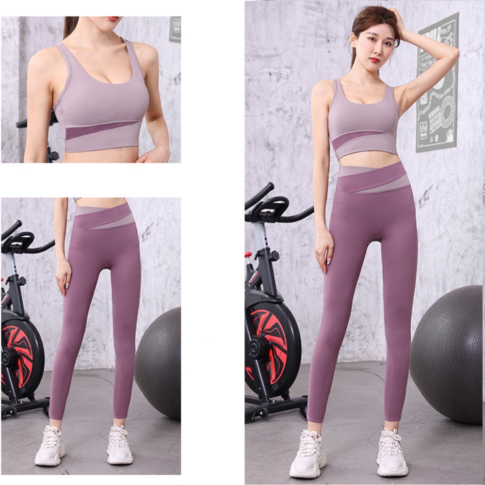 Set Bộ Thể Thao 2 Mảnh Siêu Co Giãn Chống Sốc Không Đường May Cho Nữ