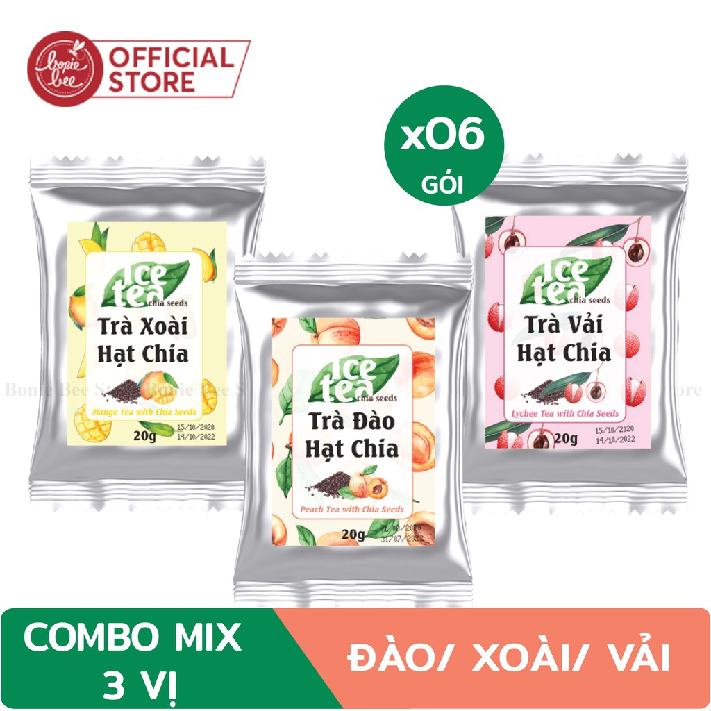 6 Gói Trà Trái Cây Hạt Chia (VỊ ĐÀO/XOÀI/VẢỈ) - Thơm Ngon Khó Cưỡng | BigBuy360 - bigbuy360.vn