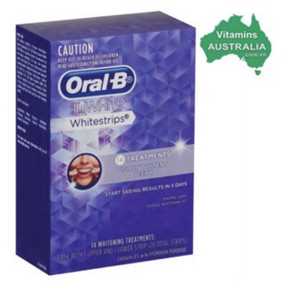 Liệu trình 1 hộp miếng dán trắng răng oral B 3D whitestrips (28 miếng)