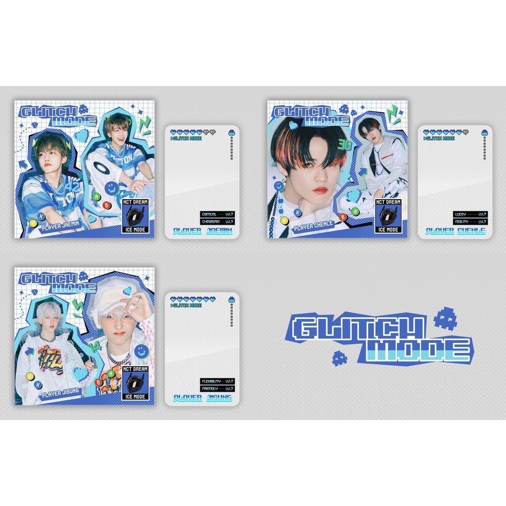 Ảnh Bìa NCT và Thẻ Trong Suốt - Glitch Mode Jewel Case Cover & Frame Set