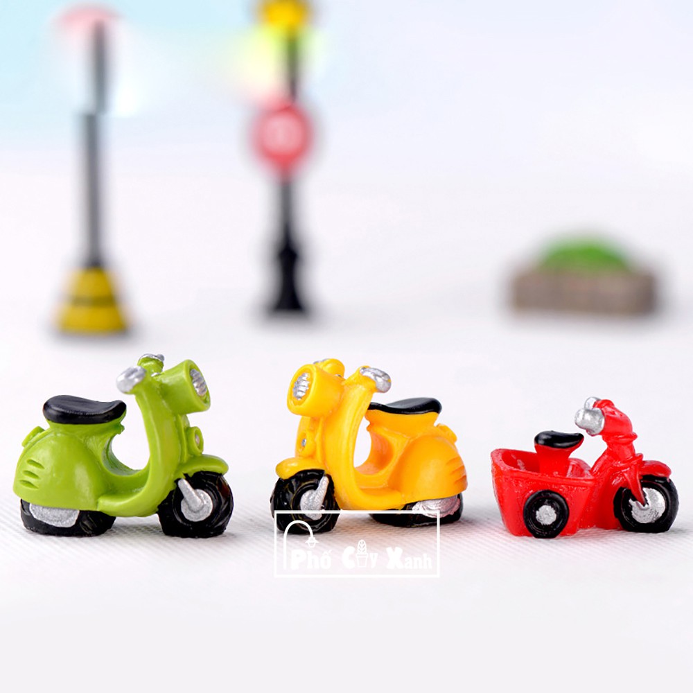 Xe Vespa - Phụ kiện trang trí cho cây xanh để bàn làm việc, mô hình trang trí cho bể cá, tiểu cảnh