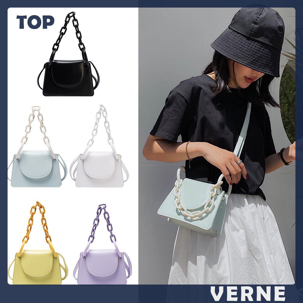 Túi Xách Da Pu Màu Trơn Thời Trang Cho Nữ