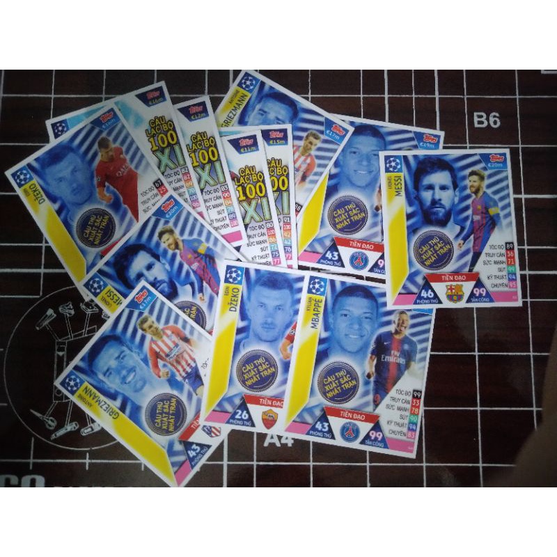 Thẻ cầu thủ bóng đá insert MATCH ATTAX 2018/19 phiên bản POCA ST STORE CARD thẻ in custom